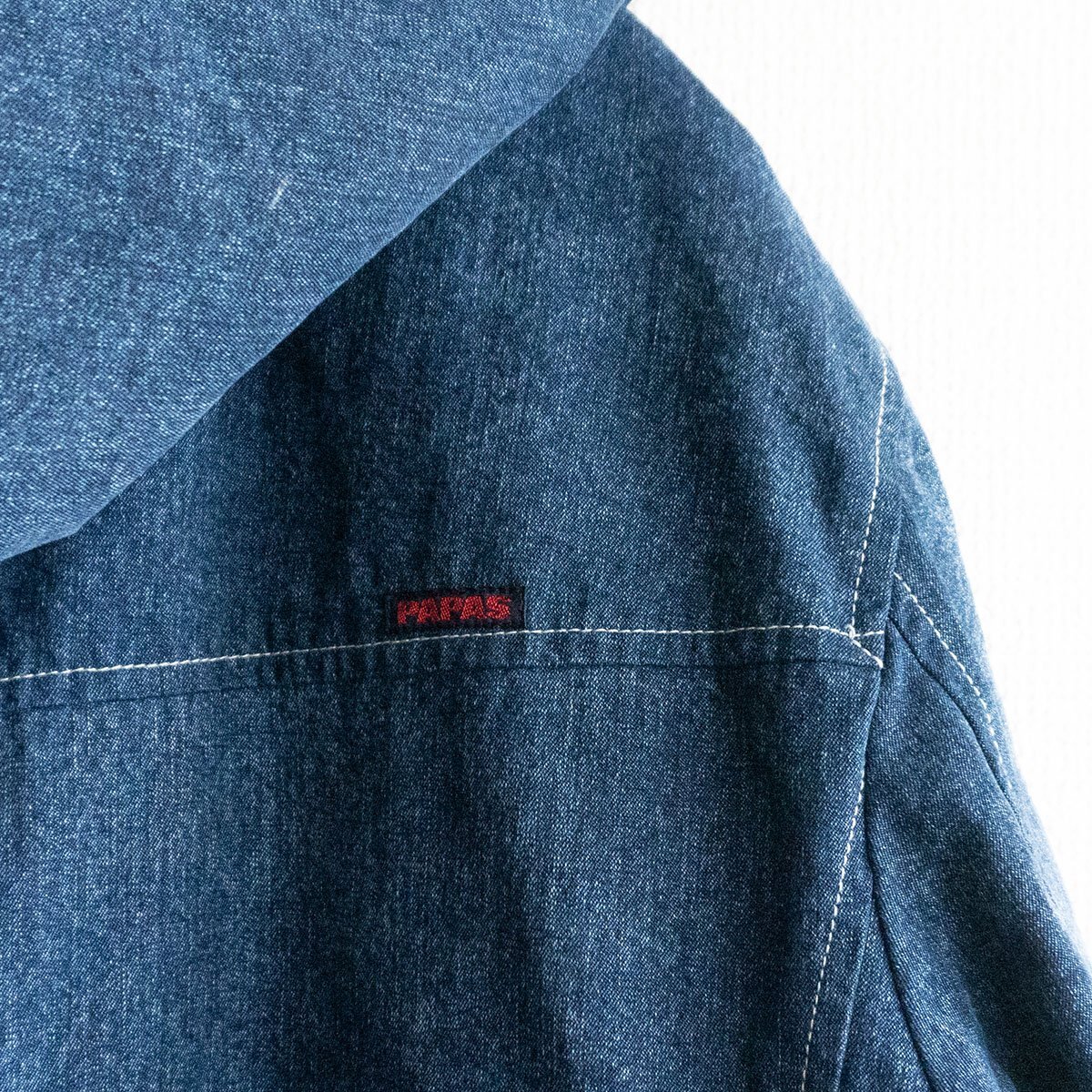 【最高級】PAPAS【Denim Boa Duffle Coat】M パパス デニム ボア ダッフル コート u2404005の画像5