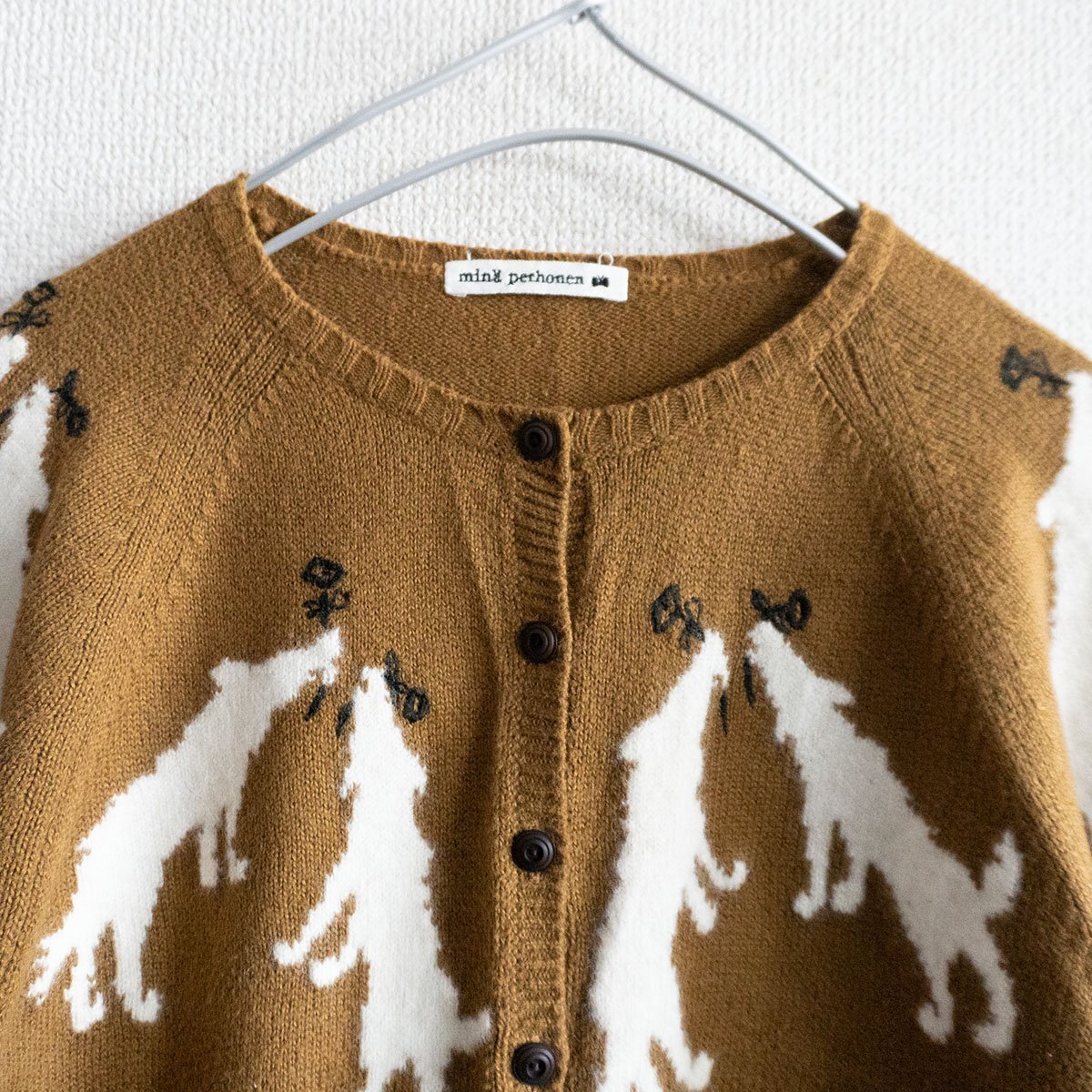 [ beautiful goods ]mina perhonen[ wolf&flower cardigan ]36 Brown Wolf flower mina perhonen u2404042