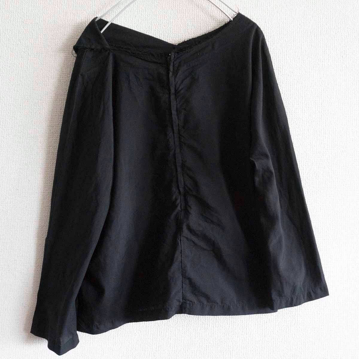 【美品】COMME des GARCONS 【片丸襟 ブラウス】S コムコム コムデギャルソン 製品染めブラック 2304275_画像3