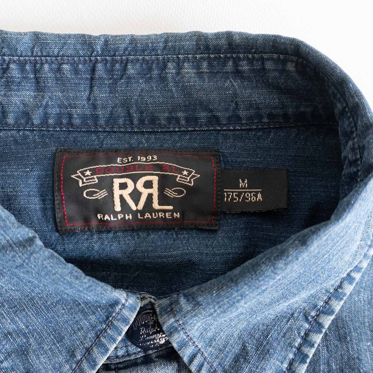 【極美品】RRL 【Indigo Cotton Blend Workshirt 】M インディゴ ワーク シャツジャケット 2404416_画像3