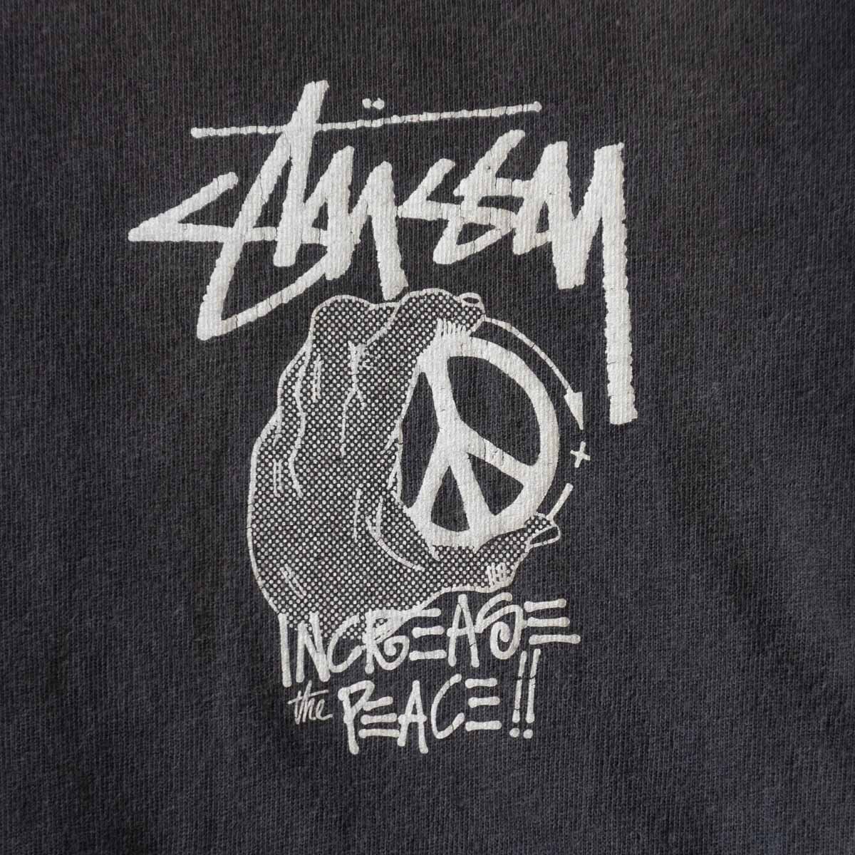 【USA製】STUSSY【INCREASE THE PEACE Tシャツ】M ステューシー OLD オールド フェード 古着 u2404163_画像2