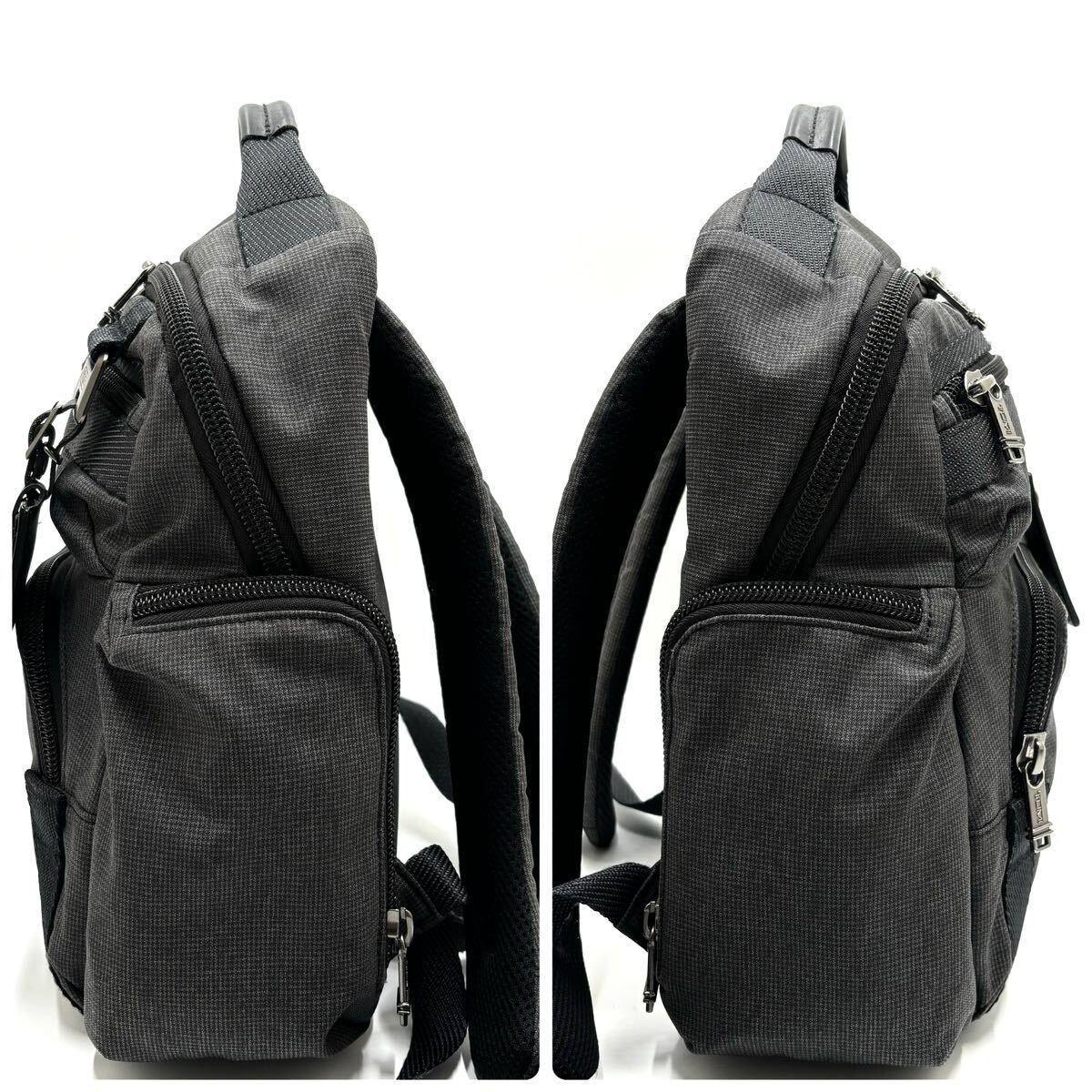 1 jpy { beautiful goods rare model }TUMI Tumi men's business bag Evans ton rucksack backpack Day Pack nylon gray leather 