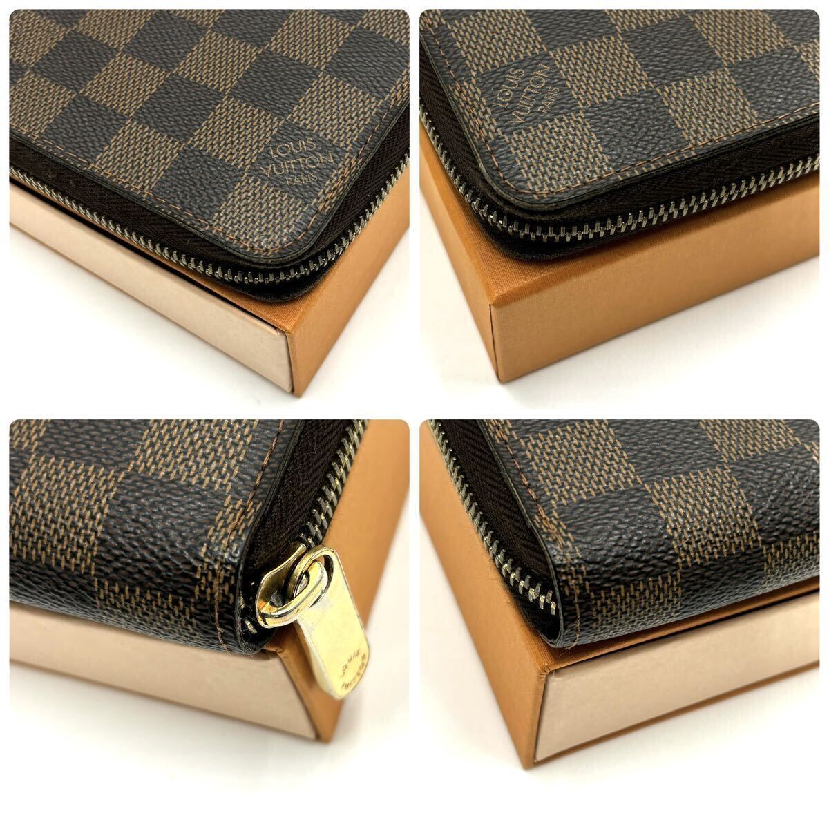 1円〜【美品】LOUIS VUITTON ルイヴィトン ダミエ ジッピーウォレット 長財布 ラウンドファスナー ウォレット ブラウン メンズ レディース_画像5