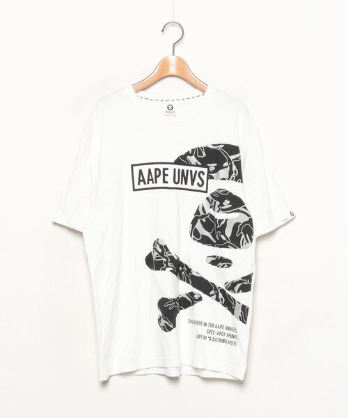 メンズ 「AAPE BY A BATHING APE」 半袖シャツ LARGE ベージュ_画像1