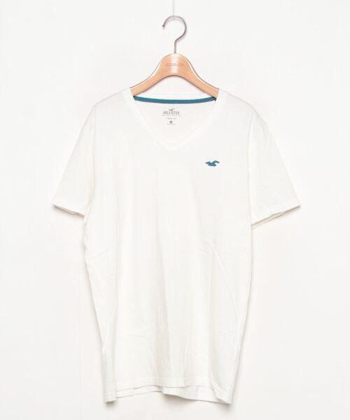 メンズ 「Hollister」 ワンポイント半袖Tシャツ M ホワイト_画像1