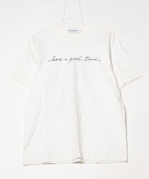 メンズ 「Have a good time」 半袖Tシャツ L ホワイト_画像1