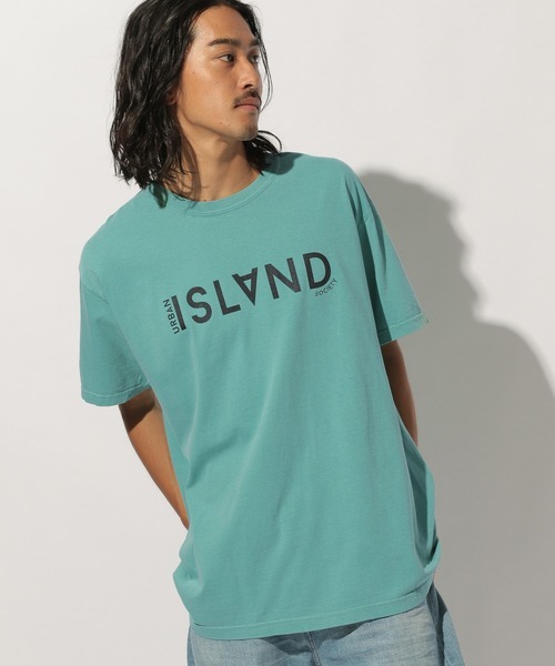 「URBAN ISLAND SOCIETY」 半袖Tシャツ MEDIUM クリアグリーン メンズ_画像1