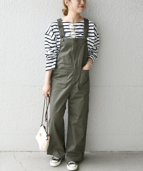 「UNIVERSAL OVERALL」 オーバーオール「SHIPS anyコラボ」 ONE SIZE オリーブ レディース_画像1