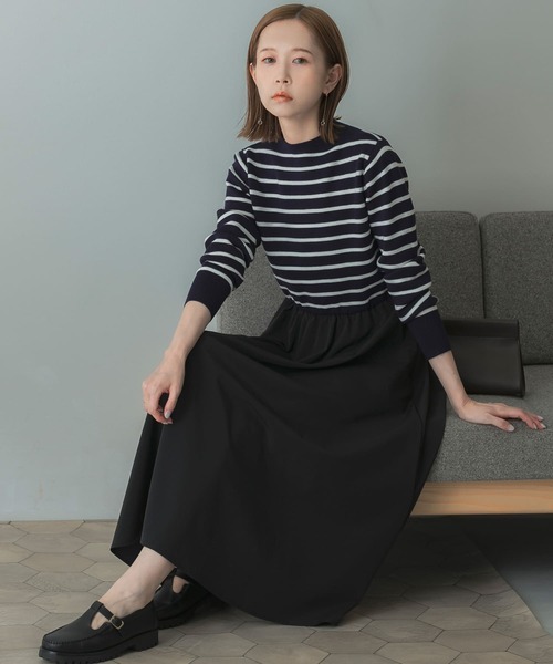 「URBAN RESEARCH ROSSO WOMEN」 ドッキングワンピース FREE ネイビー レディース_画像1