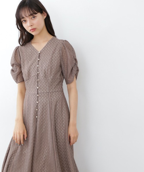 「JILL by JILL STUART」 半袖ワンピース MEDIUM ブラウン レディース_画像1