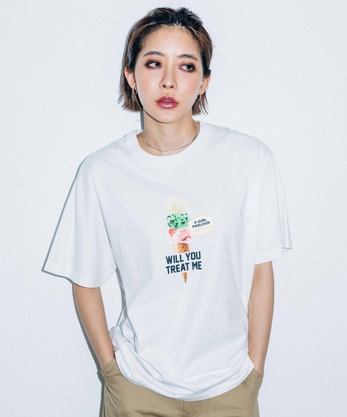 「X-girl」 半袖Tシャツ M ホワイト レディース_画像1