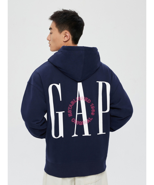 「GAP」 ジップアップパーカー L ネイビー メンズ_画像1