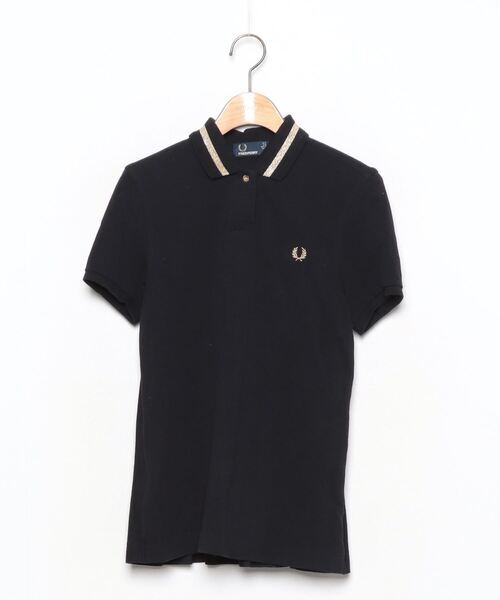 「FRED PERRY」 半袖ポロシャツ 8 ブラック レディース_画像1