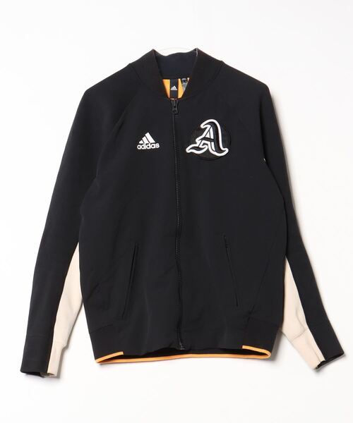 「adidas」 ジップアップブルゾン L ブラック メンズ_画像1