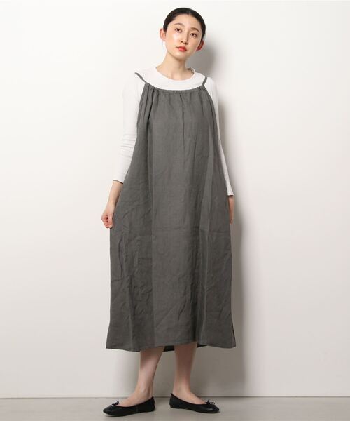 「fog linen work」 キャミソールワンピース ONE SIZE グレー レディース_画像1