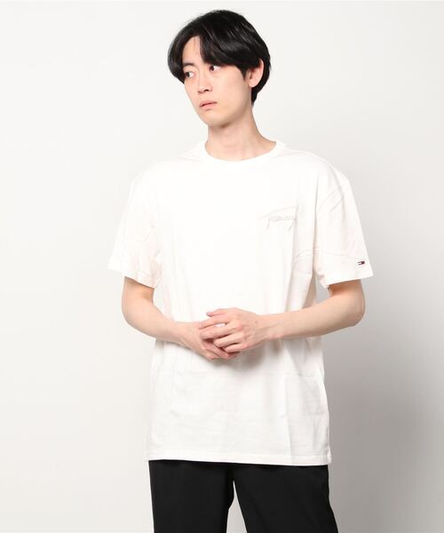 「TOMMY JEANS」 半袖Tシャツ - ホワイト メンズ_画像1