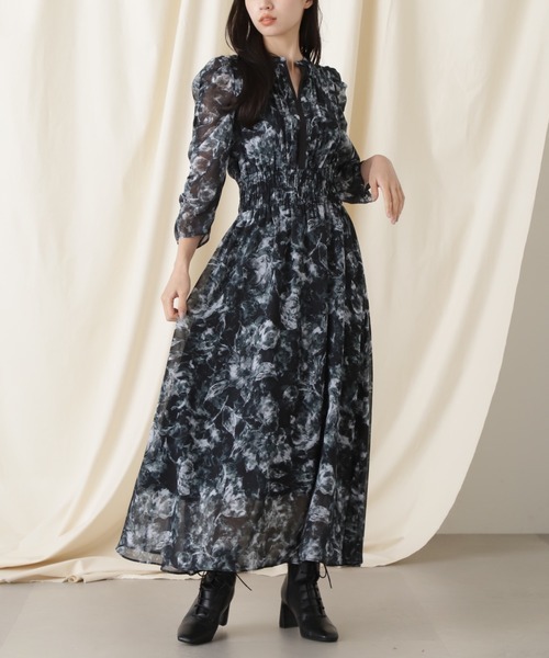 「JILL by JILL STUART」 7分袖ワンピース FREE ブラック レディース_画像1