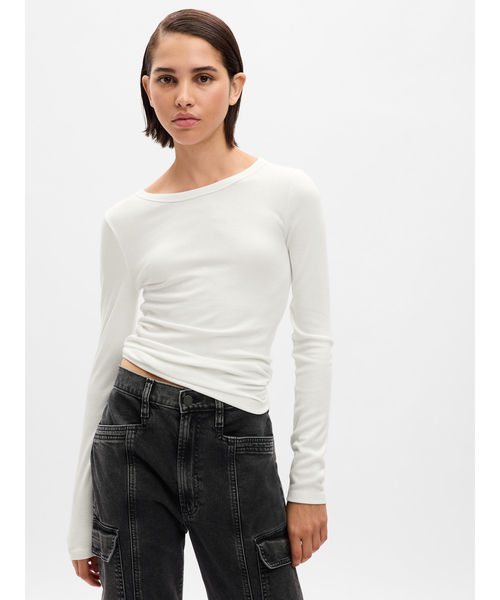 「GAP」 長袖カットソー XX-SMALL ホワイト レディース_画像1