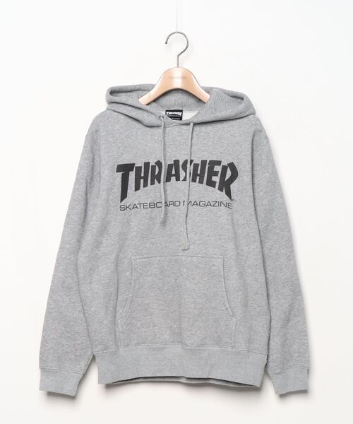 「THRASHER」 プルオーバーパーカー M グレー レディース_画像1