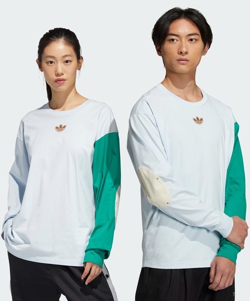 「adidas」 長袖Tシャツ SMALL ライトブルー メンズ_画像1