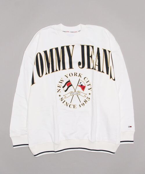 「TOMMY JEANS」 スウェットカットソー X-LARGE ホワイト メンズ_画像1