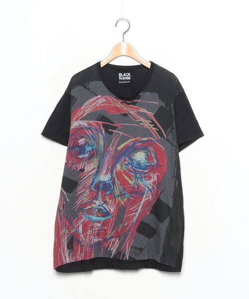 「BLACK Scandal Yohji Yamamoto」 半袖Tシャツ 3 ブラック メンズ_画像1