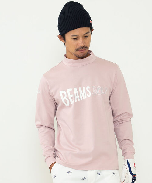 「BEAMS GOLF」 長袖Tシャツ S ピンク メンズ_画像1