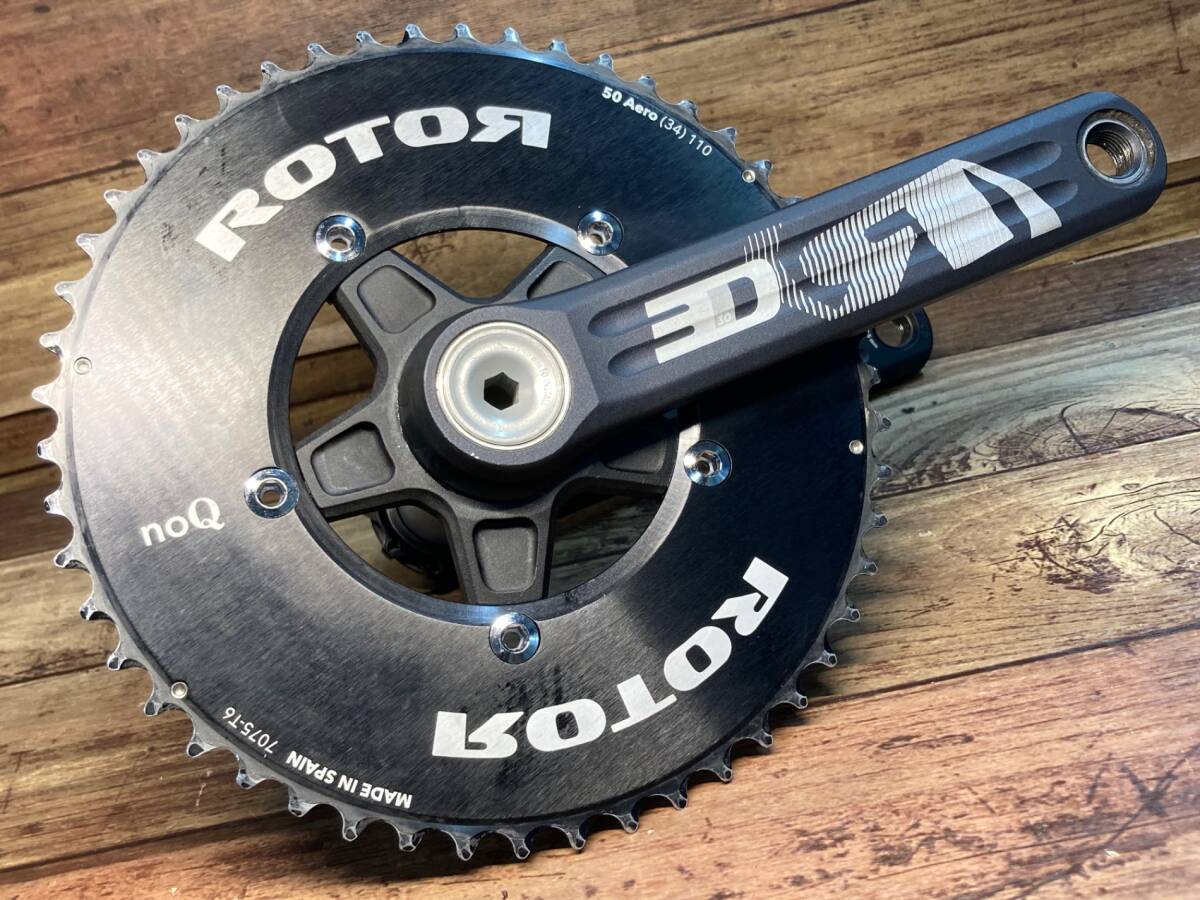【人気商品】 HR975 ローター 50/34T チェーンリング付属 noQ 172.5mm クランクセット 3D+ ROTOR クランク