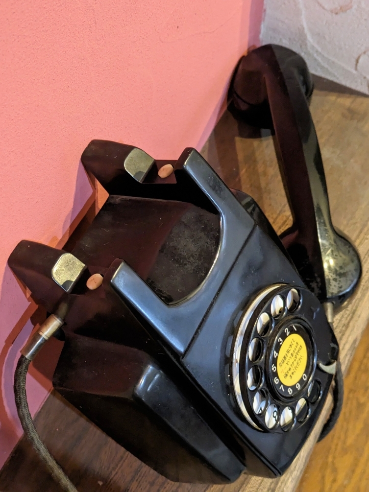 [ black telephone ] ornament telephone machine | dial type | Showa Retro | retro interior 