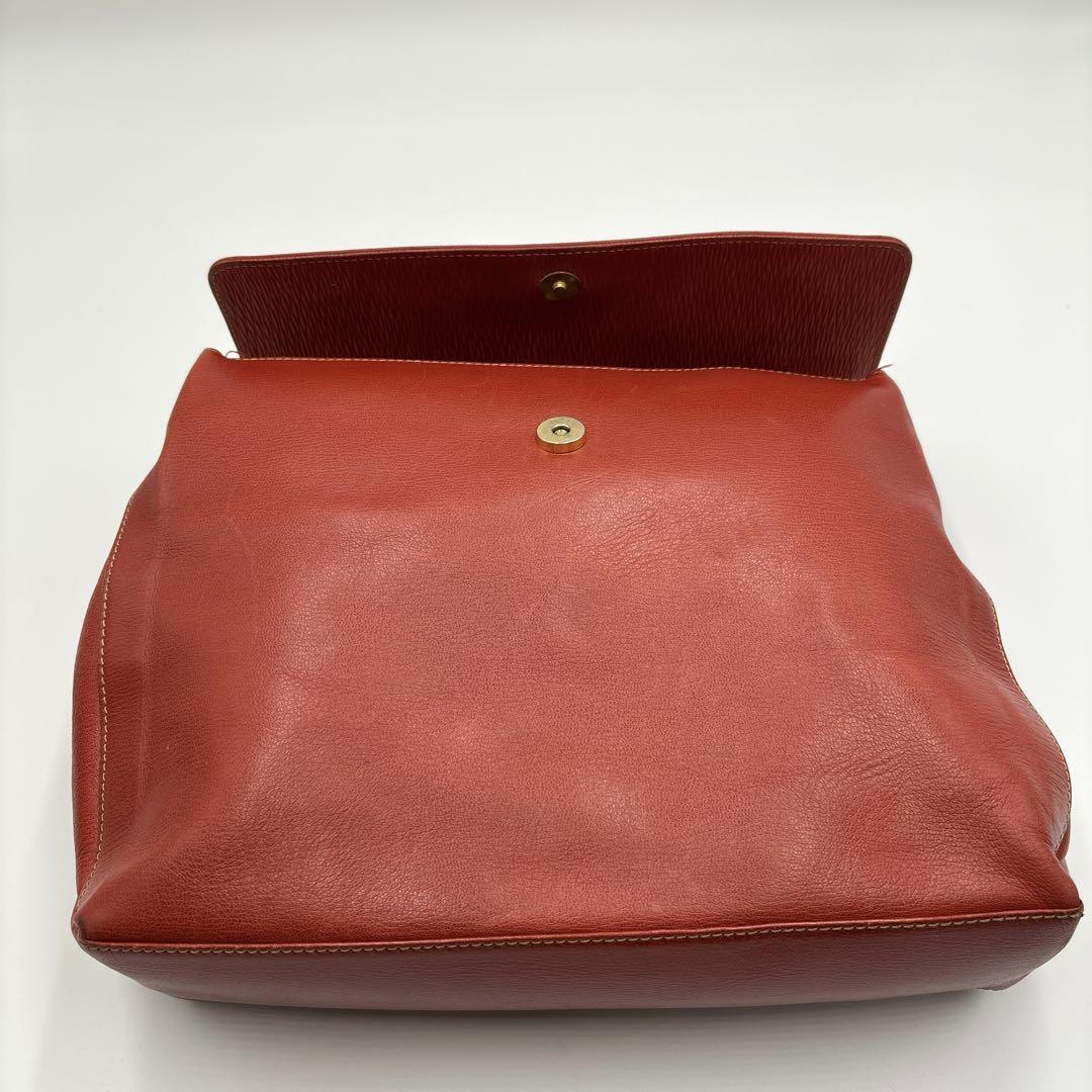 1 иен LOEWE Loewe belaskes сумка на плечо ручная сумочка 2way кожа красный кручение металлические принадлежности стежок Logo type вдавлено .