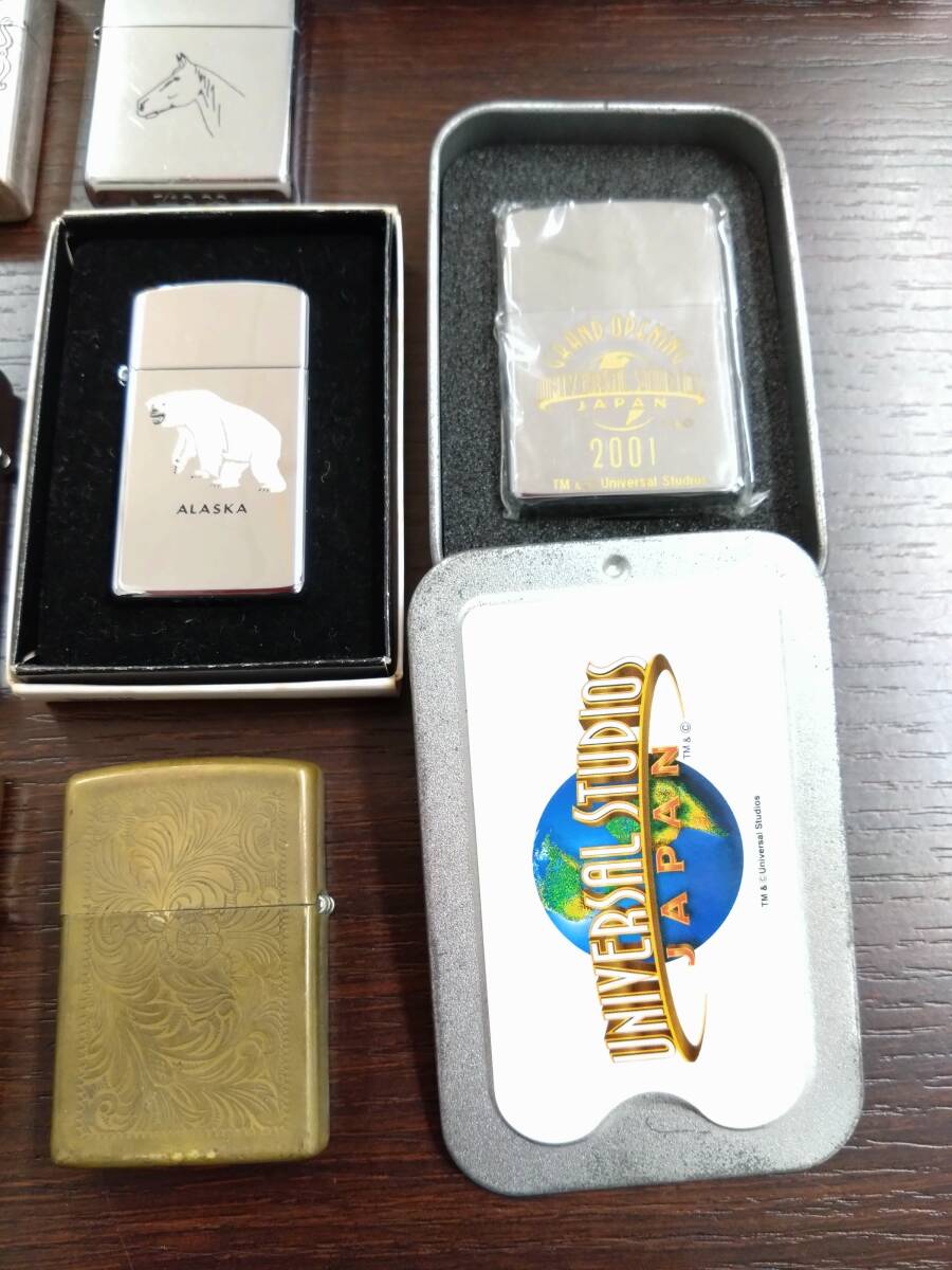 #23430 ZIPPO おまとめ 18個 ジッポー 海物語/MLB2006/USJ2001/madeinUSA/GUAM/ALASKA/チタンコーティング 限定あり 未使用あり 着火未確認の画像4