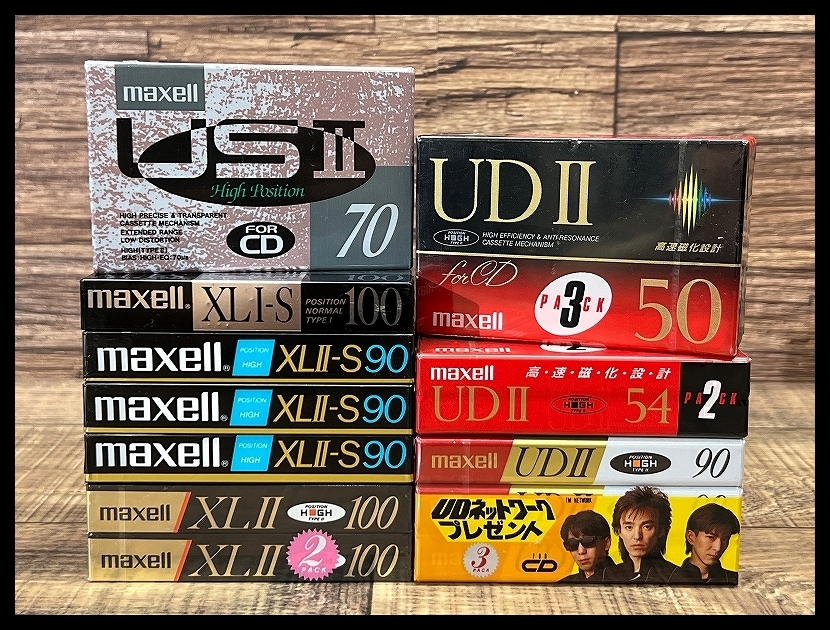 送無 G② 貴重 新品 未開封 maxell マクセル カセットテープ USⅡ UDⅡ XLI-S XLⅡ-S 50分 54分 70分 90分 100分 合計 15本セット ハイポジの画像1