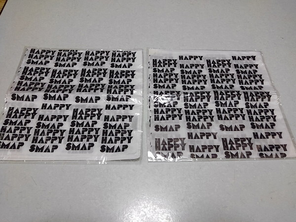 ●　スマップ　HAPPY HAPPY SMAP 【　 ハンカチ　バンダナ　2枚セット ♪新品　】_画像1