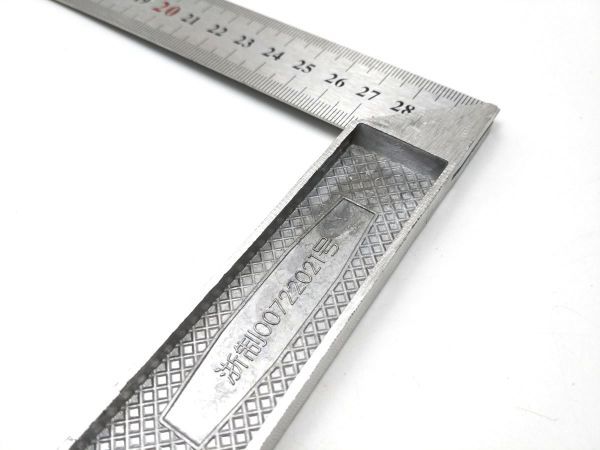 L型定規 30cm ステンレス アルミ 曲尺 測定 大工道具 製図の画像3