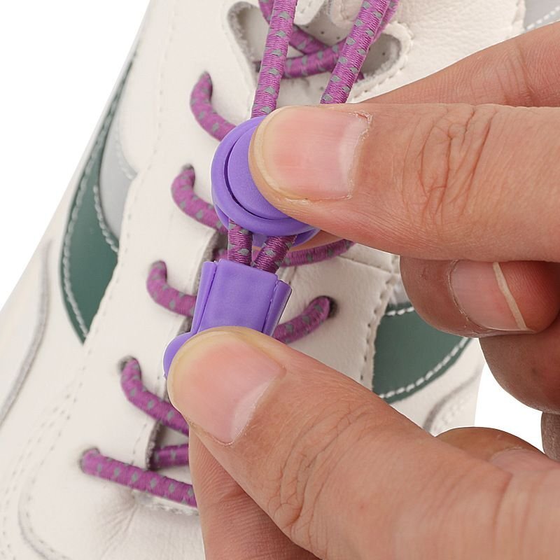 靴紐 結ばない くつひも 伸びる靴紐 大人と子供に適する レースロック 伸縮する ワンタッチ 着脱を簡単 圧迫感軽減靴紐100cm ダックグレーの画像2