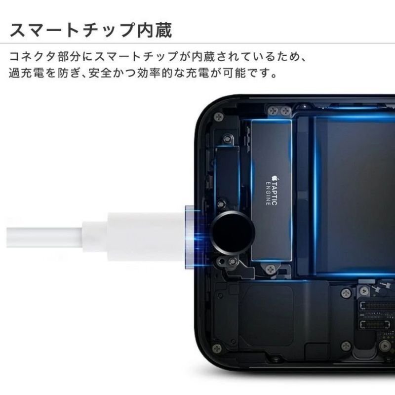 iPhone 充電ケーブル 純正品質 2.4A急速充電 断線防止 高耐久 lightning 充電 USB ライトニング ケーブル iPhoneコード iPad-0.5mの画像9