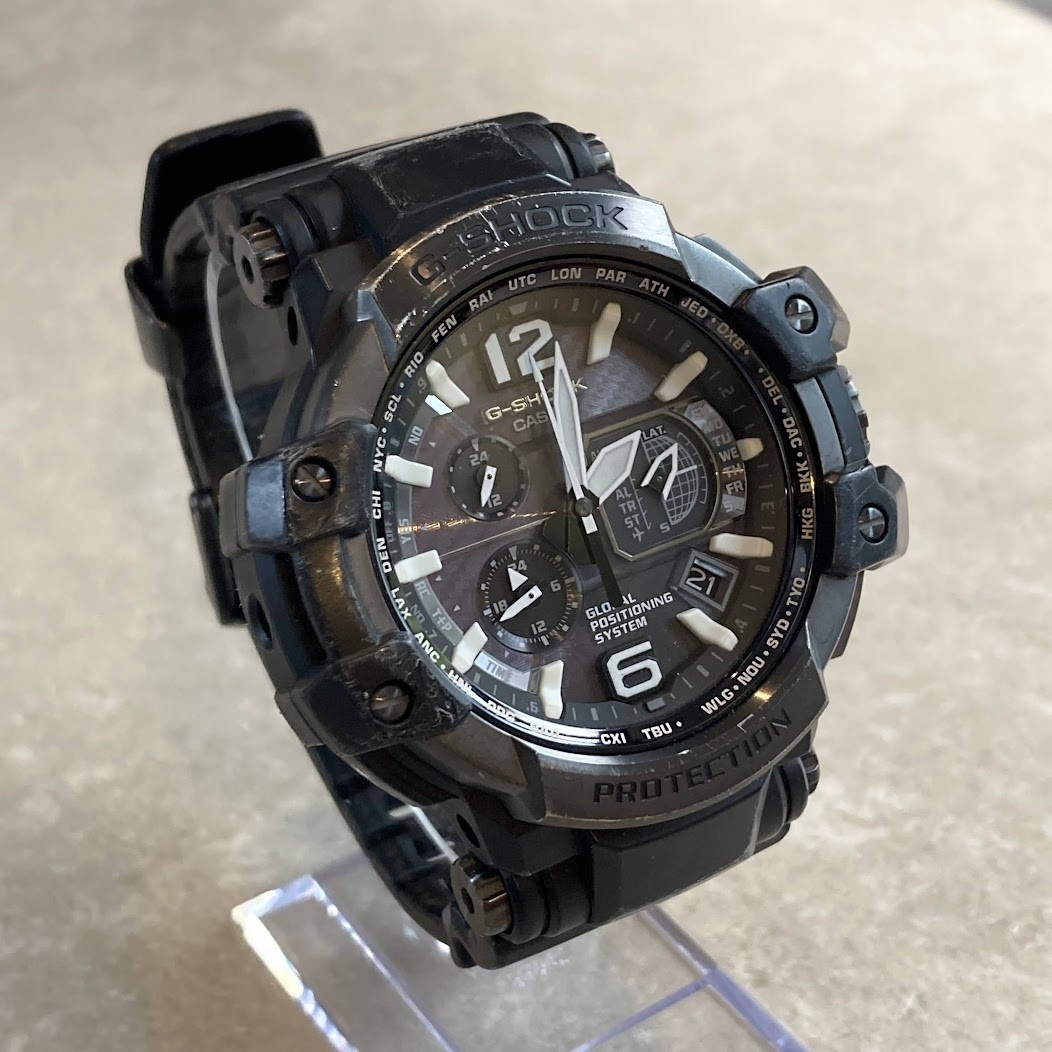 G-SHOCK GPW-1000：超希少な64チタンxカーボン：完全動作品 電波ソーラー GPS LED サファイア 20気圧防水 グラビティマスターの画像8