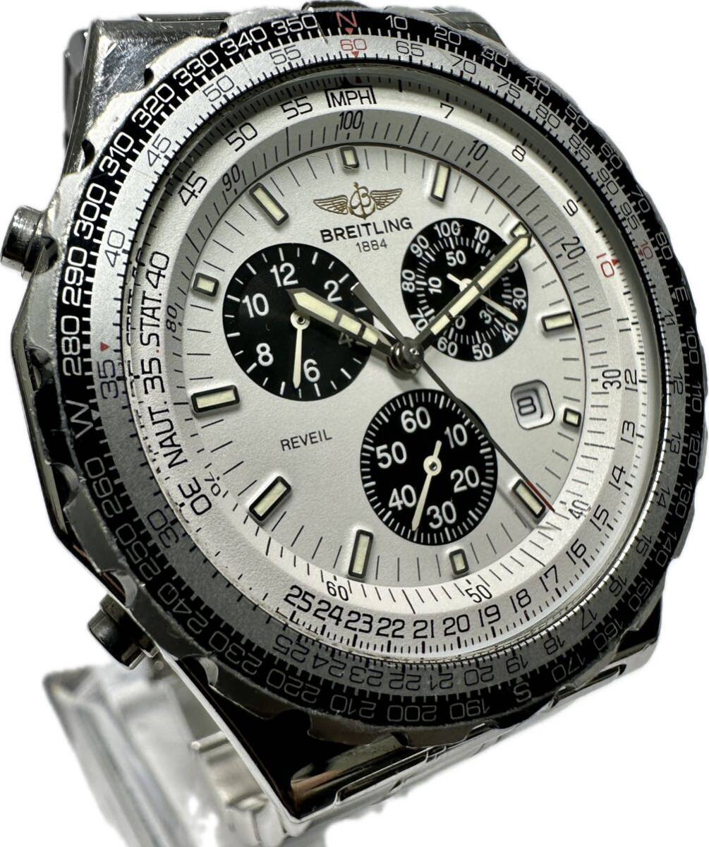 1 jpy ~ Y rare Panda face BREITLING Breitling jupita- Pilot A59028 chronograph men's Date Junk clock 72222817