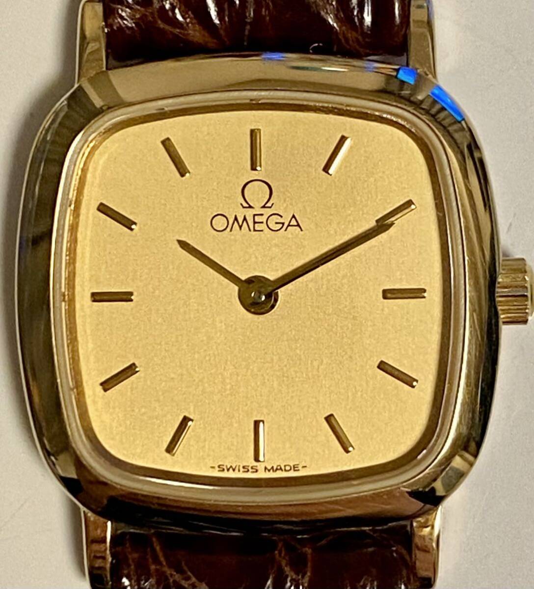 1円〜 N OMEGA オメガ デビル ゴールド文字盤 レディース クォーツ アンティーク ヴィンテージ ジャンク 腕時計 A2251の画像3