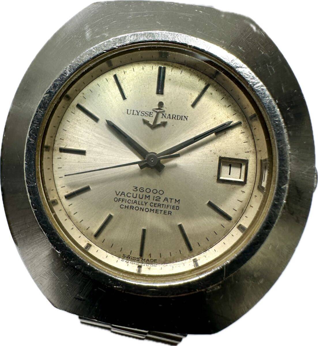 1 jpy ~ Y rare rare Ulysse Nardin vacuum 36000 Chrono meter Fujitsubo men's self-winding watch Date antique clock 62251466