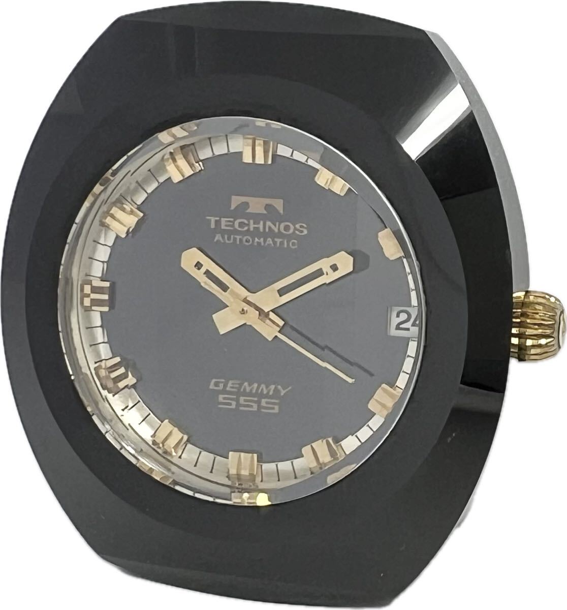 1 jpy ~ H rare Neo sapphire case TECHNOS Tecnos jemi-SSS men's self-winding watch Date cut glass antique clock 62244396