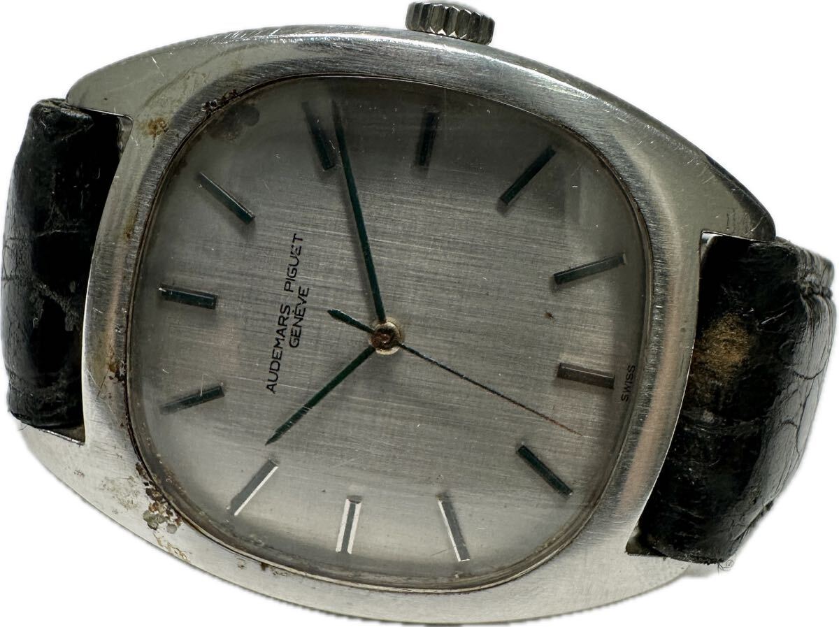 1 иен ~ Y редкий SS модель AUDEMARS PIGUET Audemars Piguet серебряный dial мужской механический завод античный Vintage часы 821381875