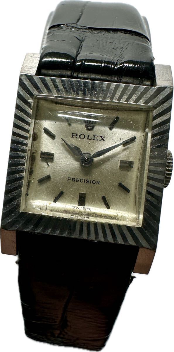 1 jpy ~ Y rare guarantee attaching 18 gold WG model Rolex Precision weight 14.7g lady's hand winding accessory international written guarantee Junk clock 622571987