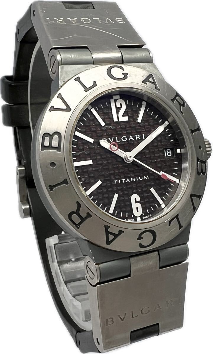1 jpy ~ H international written guarantee attaching BVLGARY Diagono titanium TI38TA men's self-winding watch Date carbon dial clock 62252442