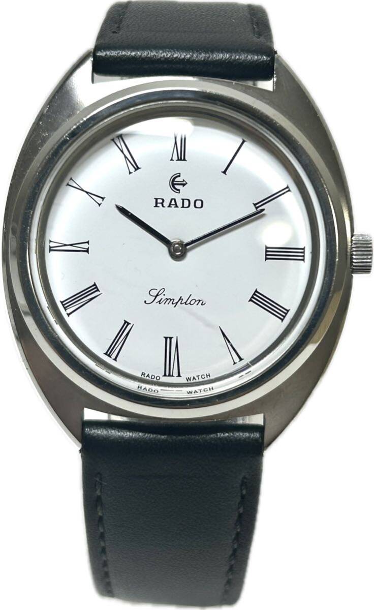 1円〜 T RADO ラドー シンプロン ホワイトローマン 稼動品 メンズ 手巻き アンティーク ヴィンテージ 時計 62255390_画像1