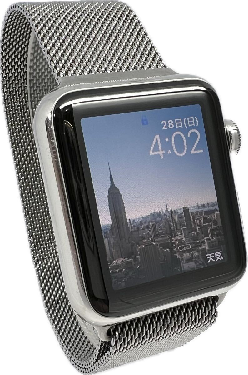 1円〜 H Apple Watch アップルウォッチ 初代 第1世代 38mm 316L スマートウォッチ メンズ レディース 充電式 ジャンク 時計 9213947_画像3