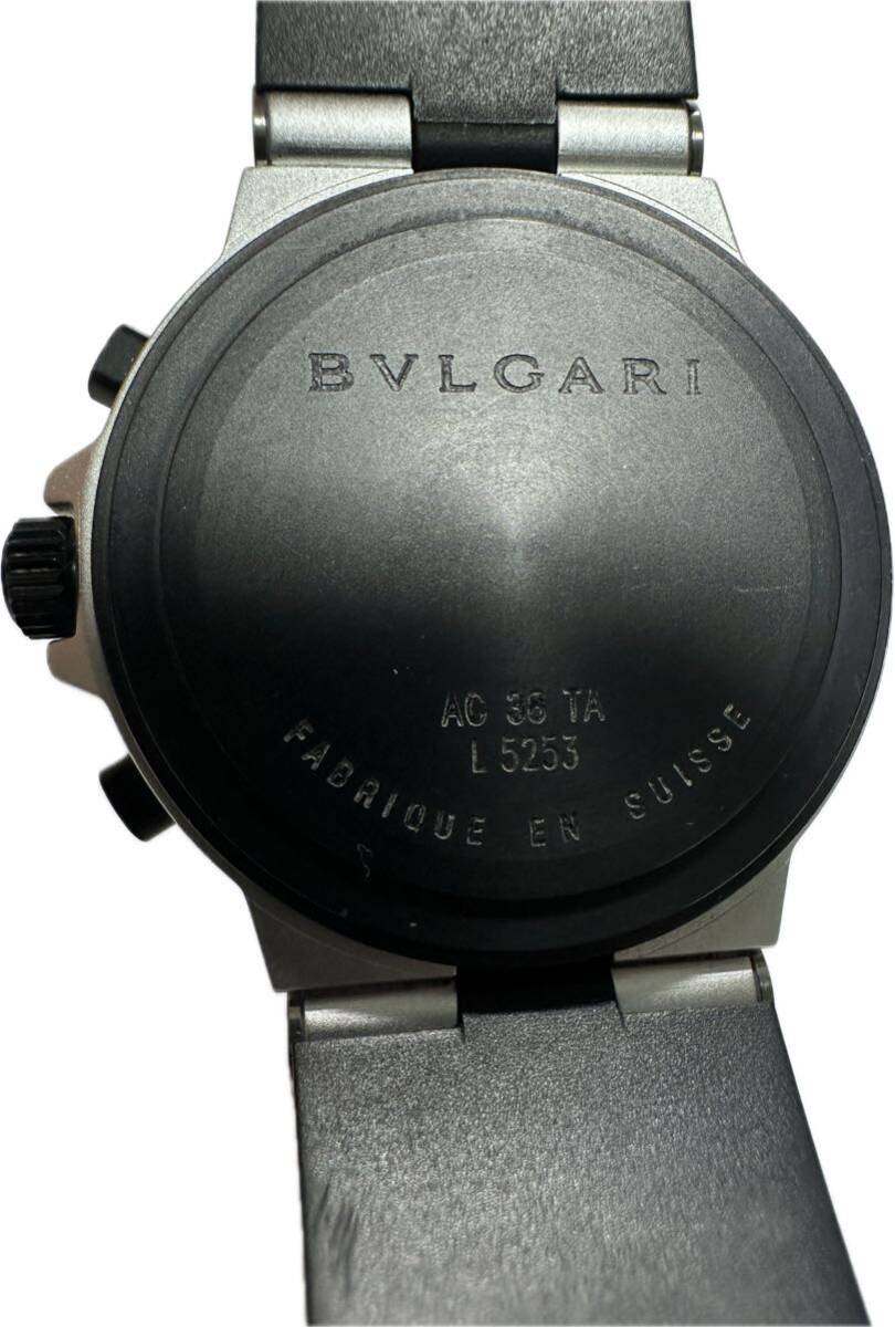 1円〜 Y パンダ文字盤 BVLGARI ブルガリ アルミニウム クロノグラフ AC38TA メンズ 自動巻き デイト アンティーク ジャンク 時計 72235637の画像8