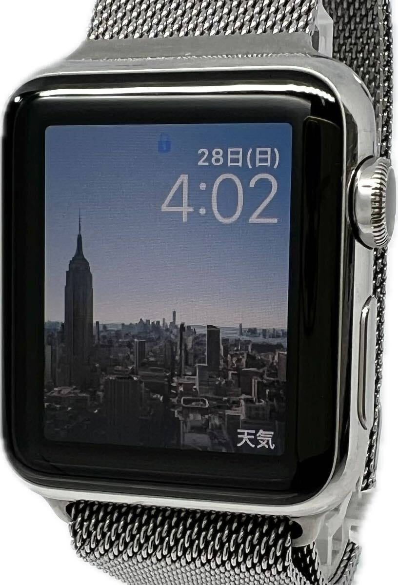 1円〜 H Apple Watch アップルウォッチ 初代 第1世代 38mm 316L スマートウォッチ メンズ レディース 充電式 ジャンク 時計 9213947_画像1
