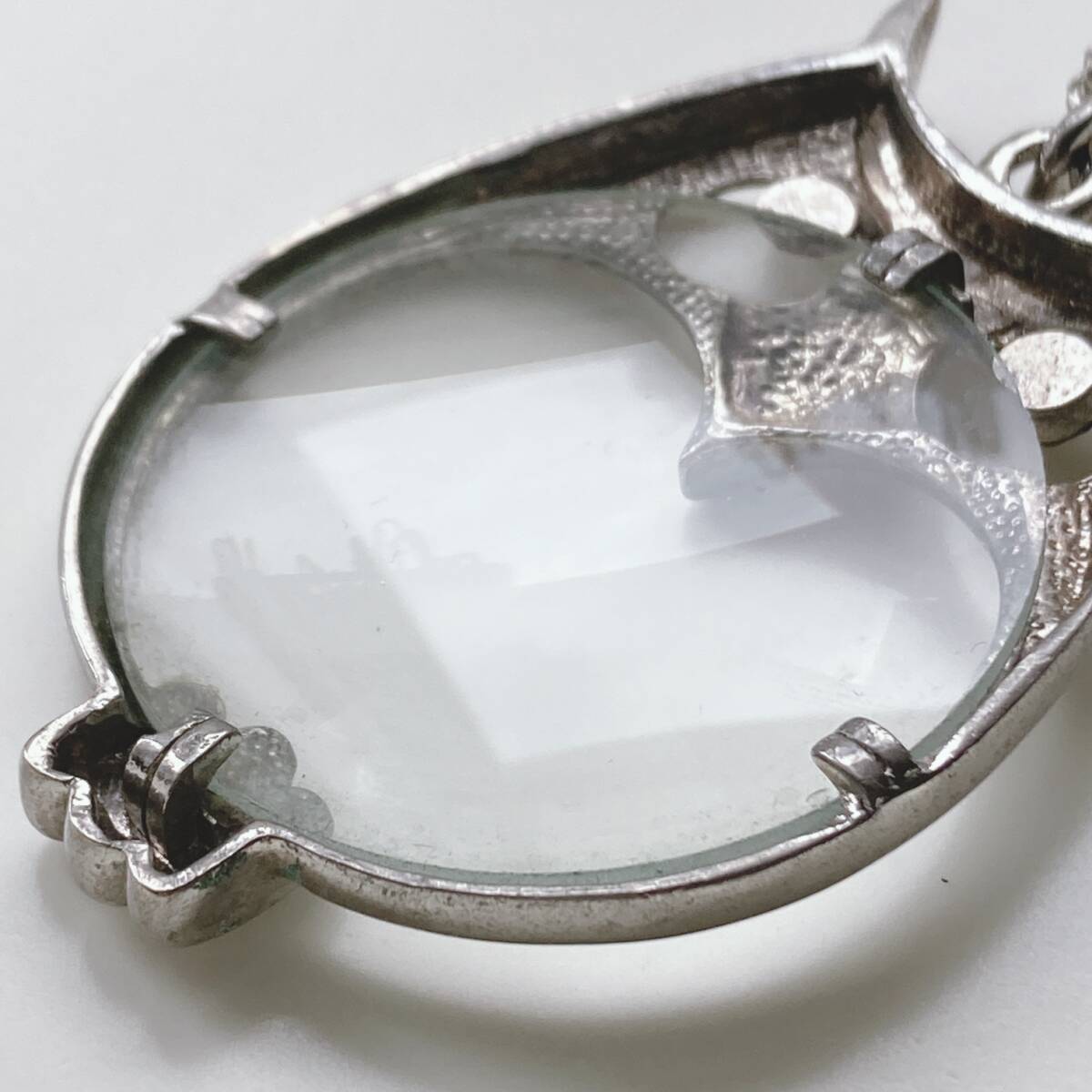  стекло лупа подвеска ушко (уголок) zk.... серебряный цвет насекомое очки увеличительное стекло линзы колье *japan Vintage jewelry accessories k0401