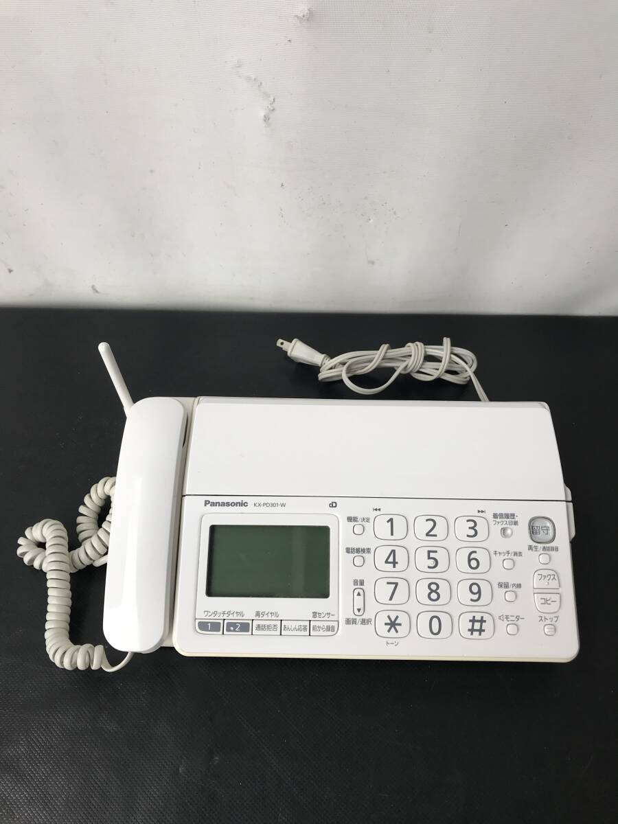 A10276○Panasonic パナソニック パーソナルファックス 電話機 FAX ファックス ファクシミリ 親機のみ KX-PD301DL 【同梱不可】 240405の画像1